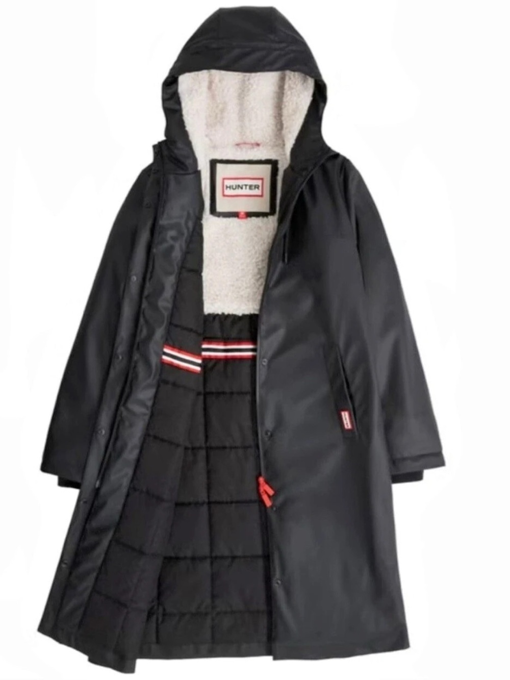 NWT Hunter Hooded Black Coat Size Large